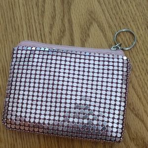 #2 MILLENNIAL Pink ALUMINUM Card/Coin Purse Key Ring. NWOT. Copy